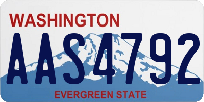 WA license plate AAS4792