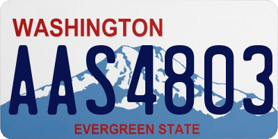 WA license plate AAS4803