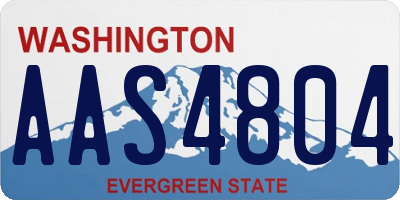 WA license plate AAS4804