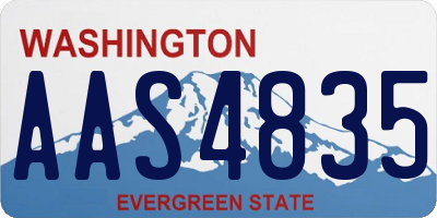 WA license plate AAS4835
