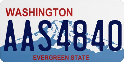 WA license plate AAS4840