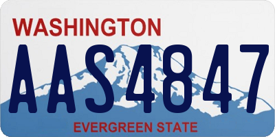 WA license plate AAS4847