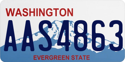 WA license plate AAS4863