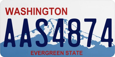 WA license plate AAS4874