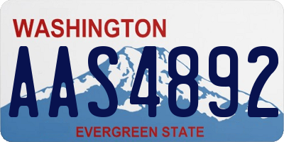 WA license plate AAS4892