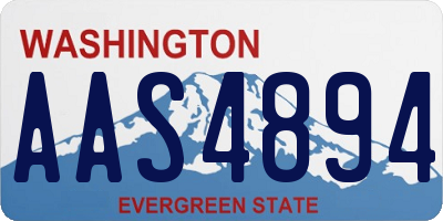 WA license plate AAS4894