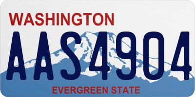 WA license plate AAS4904