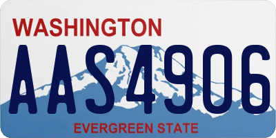 WA license plate AAS4906