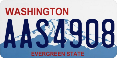 WA license plate AAS4908