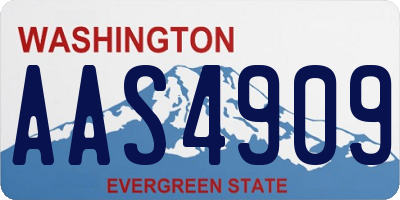 WA license plate AAS4909