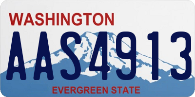 WA license plate AAS4913