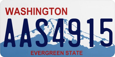 WA license plate AAS4915