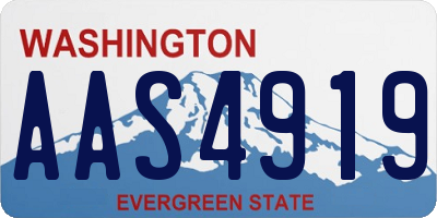 WA license plate AAS4919