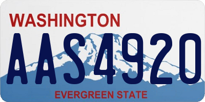 WA license plate AAS4920