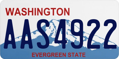 WA license plate AAS4922