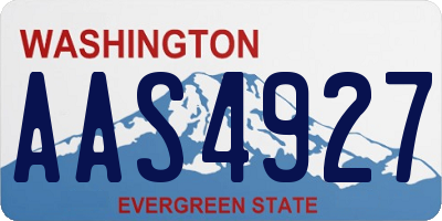 WA license plate AAS4927