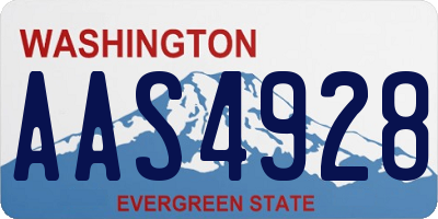 WA license plate AAS4928
