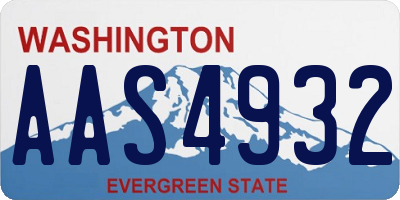 WA license plate AAS4932