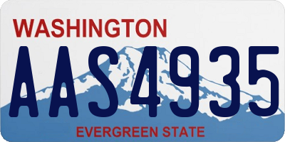 WA license plate AAS4935