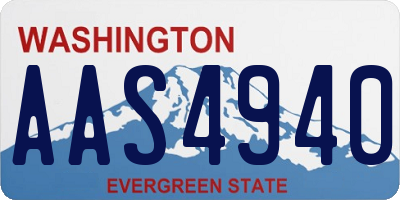 WA license plate AAS4940