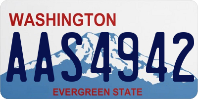 WA license plate AAS4942