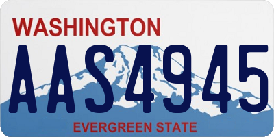 WA license plate AAS4945
