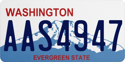 WA license plate AAS4947