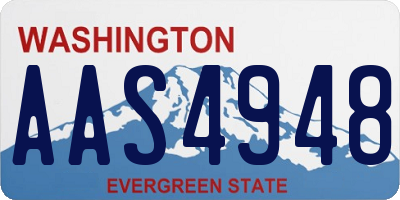 WA license plate AAS4948