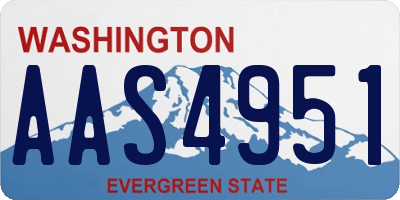 WA license plate AAS4951