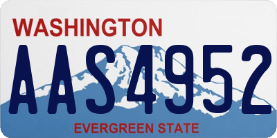 WA license plate AAS4952