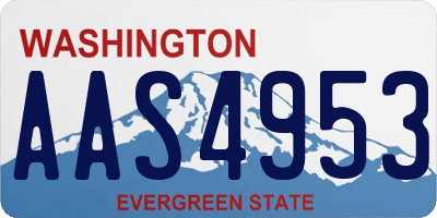 WA license plate AAS4953