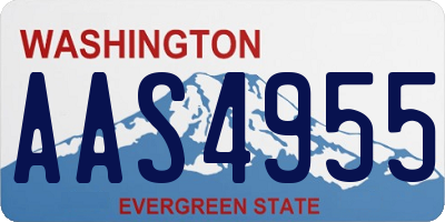 WA license plate AAS4955