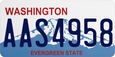 WA license plate AAS4958