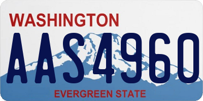 WA license plate AAS4960