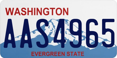 WA license plate AAS4965