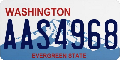 WA license plate AAS4968