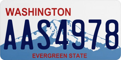 WA license plate AAS4978
