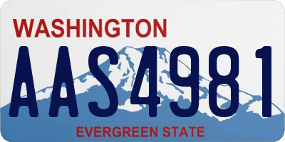 WA license plate AAS4981