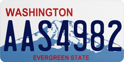 WA license plate AAS4982