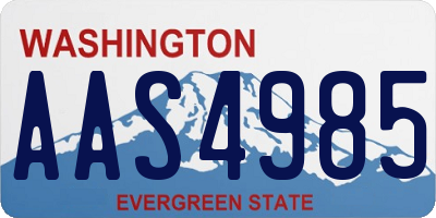 WA license plate AAS4985