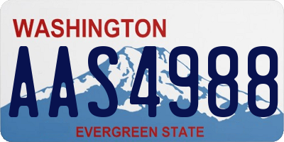 WA license plate AAS4988
