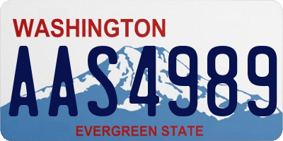 WA license plate AAS4989