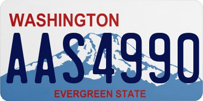 WA license plate AAS4990