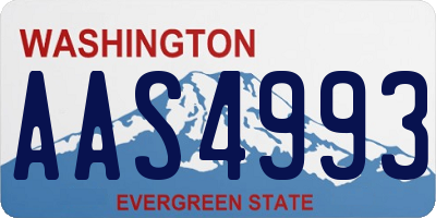 WA license plate AAS4993