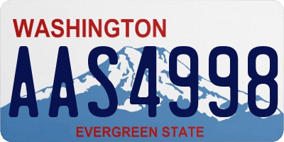 WA license plate AAS4998