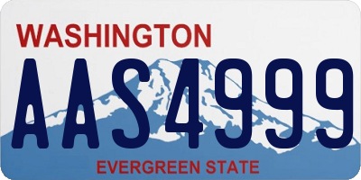 WA license plate AAS4999