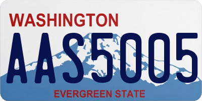 WA license plate AAS5005