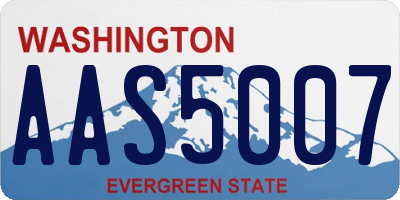WA license plate AAS5007