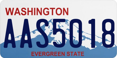 WA license plate AAS5018