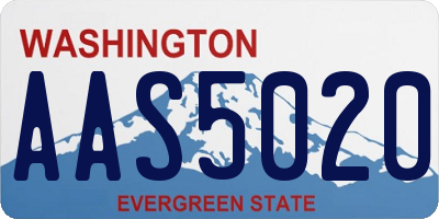 WA license plate AAS5020